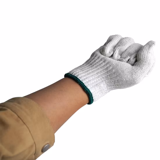 Китай оптовая продажа 7/10 калибра промышленные/рабочие/ручные защитные перчатки белые хлопчатобумажные трикотажные перчатки