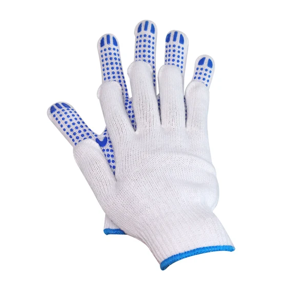 OEM дешевая оптовая цена безопасности труда в саду рабочие хлопчатобумажные перчатки с точками из ПВХ
